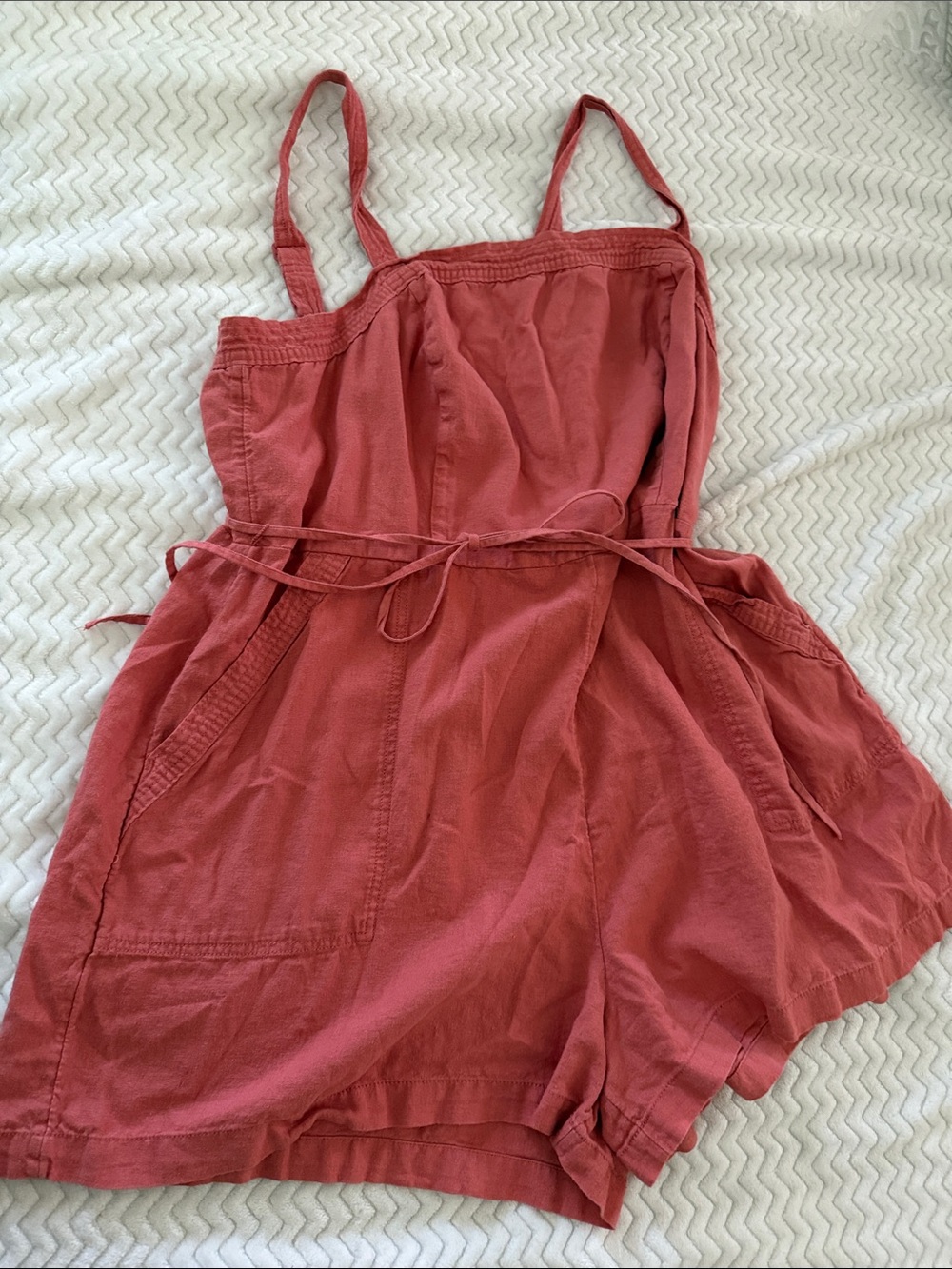 Old Navy Rust Red Tie-Waist Romper